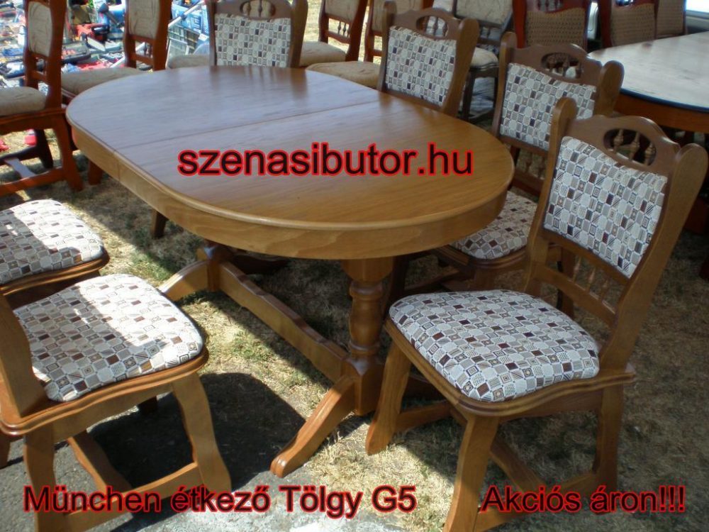 München étkező garnitúra tölgy g5 6 személyes asztal szék román bútor